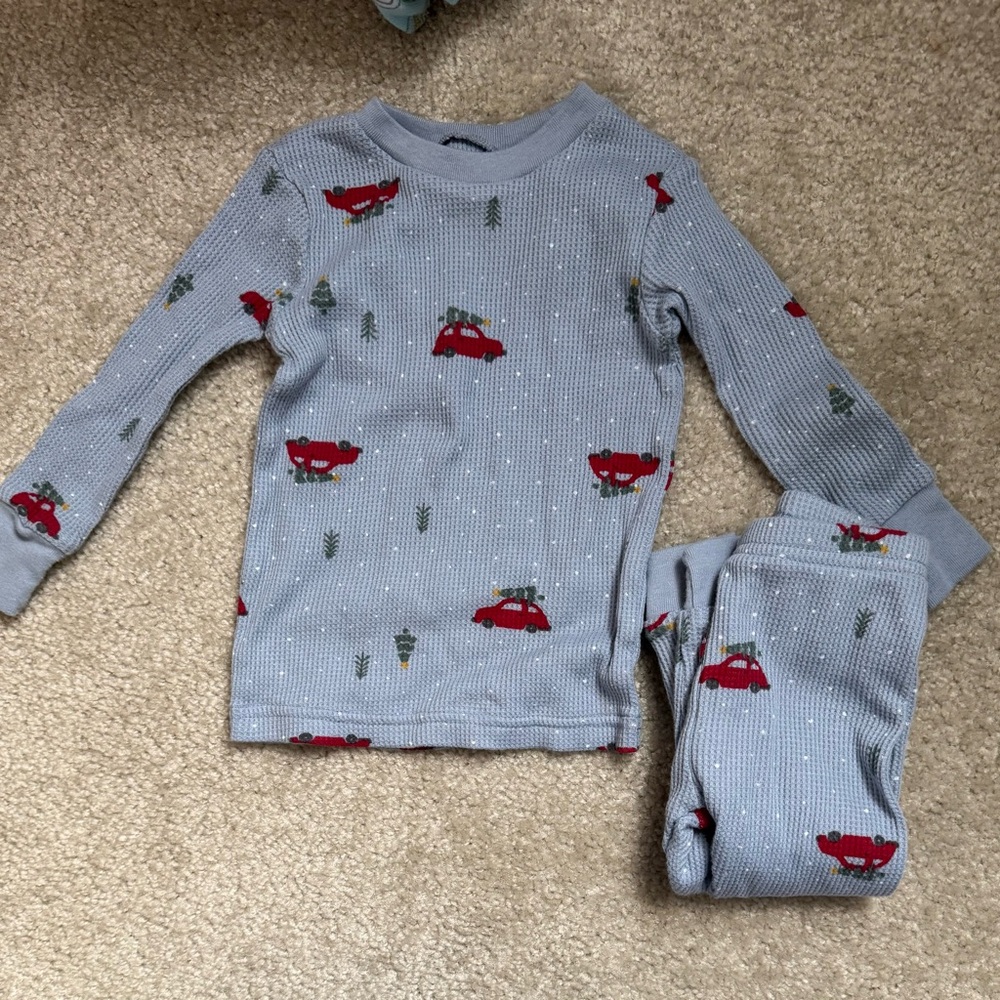 Cozy Kids Pajamas with Red Car Print